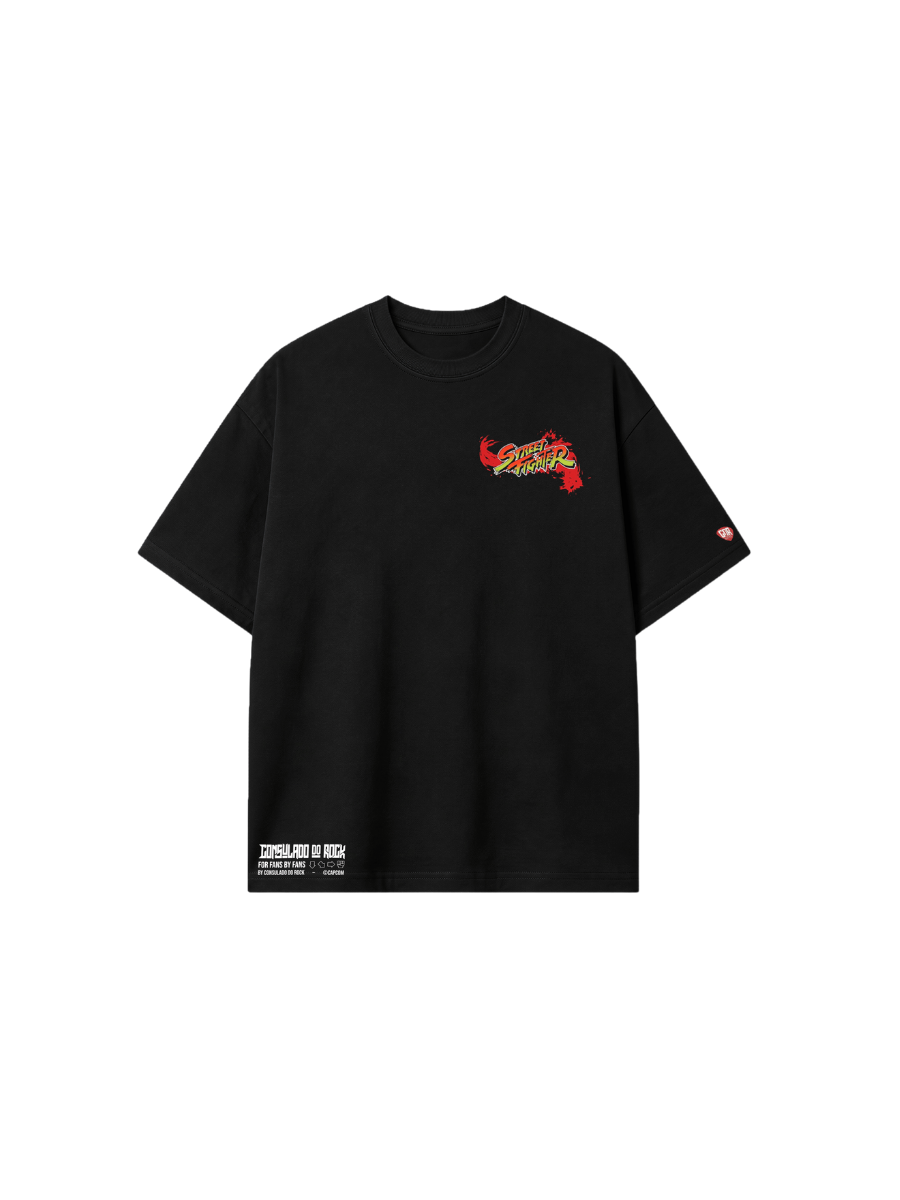 Camiseta Oversized Street Fighter Akuma