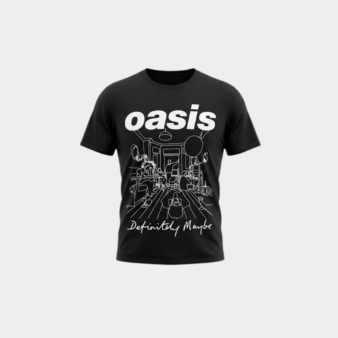 Camiseta Oasis Definitely Maybe Preta
