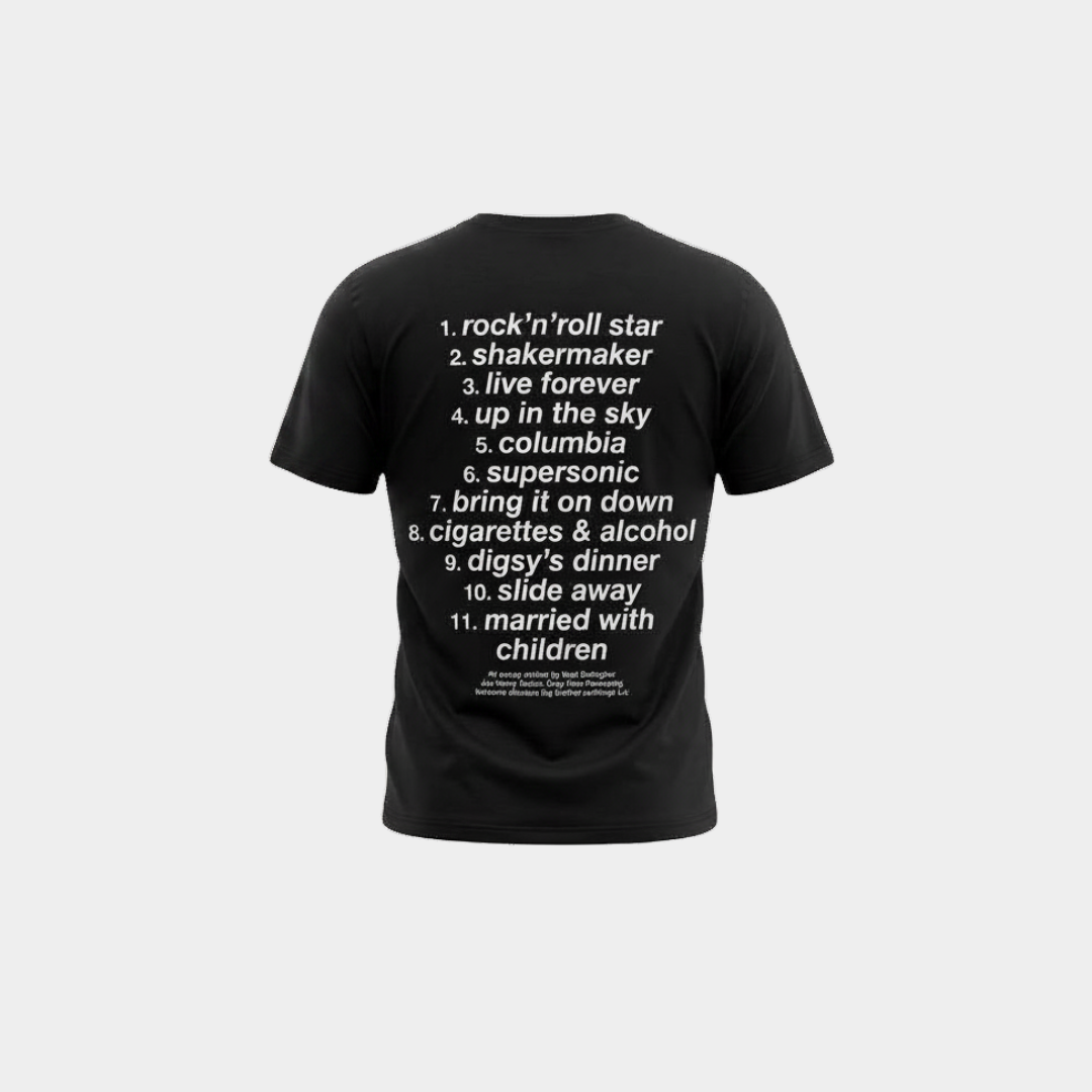 Camiseta Oasis Definitely Maybe Preta