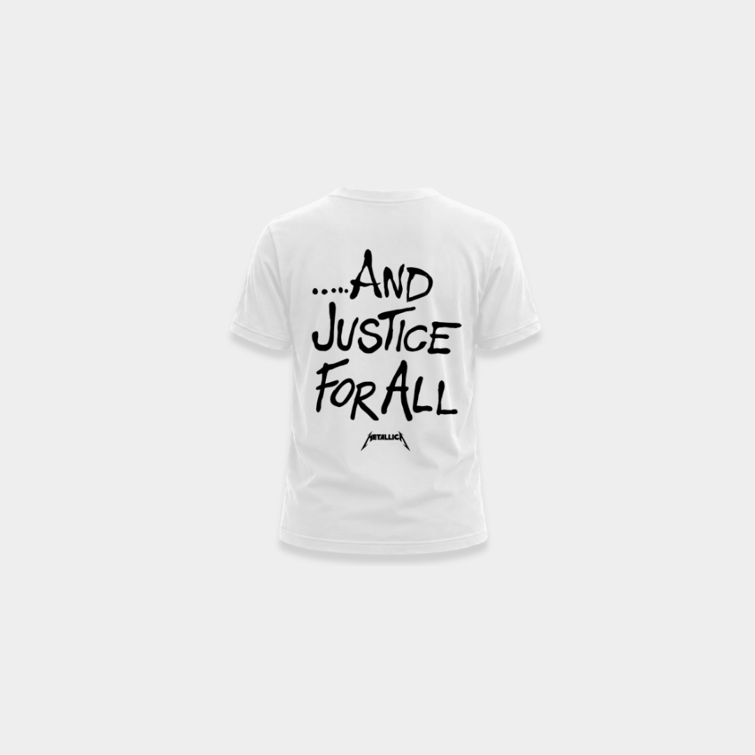 Camiseta Infantil Metallica And Justice For All Branca