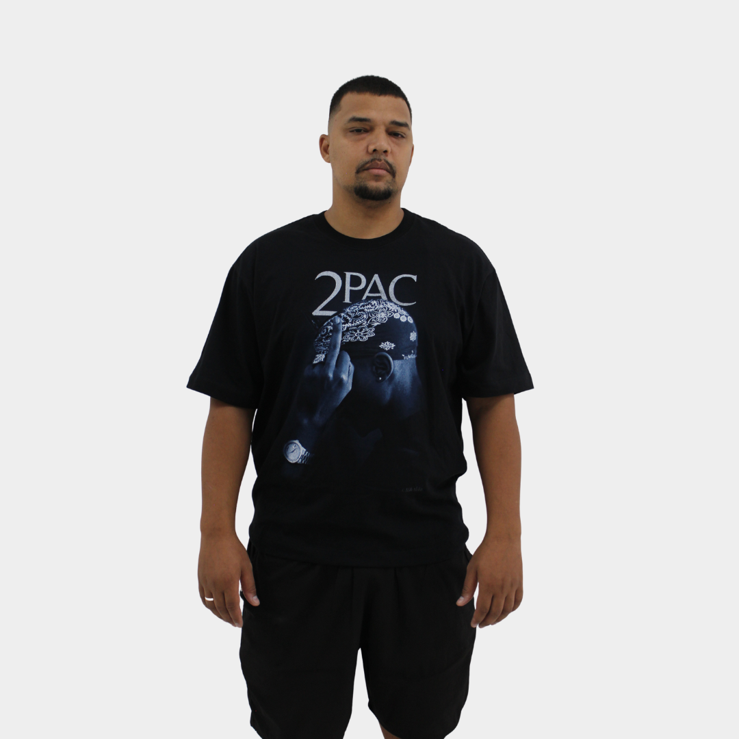 Camiseta Oversized Tupac 2Pac Middle Finger