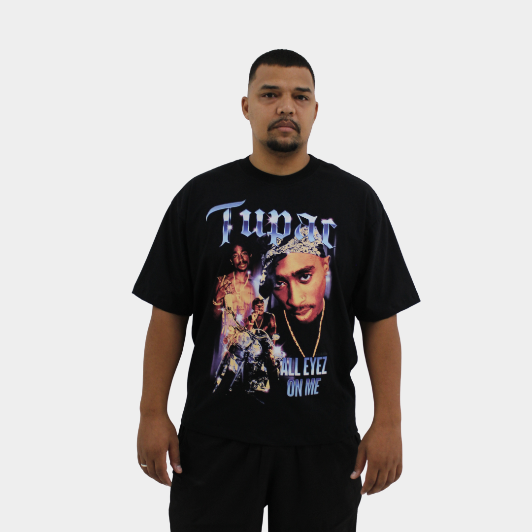 Camiseta Oversized Tupac All Eyez On Me