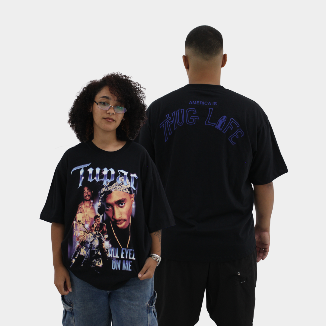 Camiseta Oversized Tupac All Eyez On Me