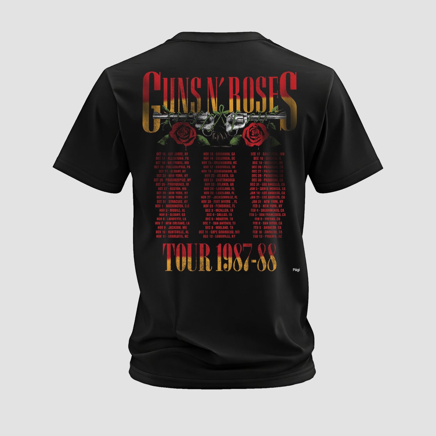 Camiseta Guns N' Roses Tour 1987/1988