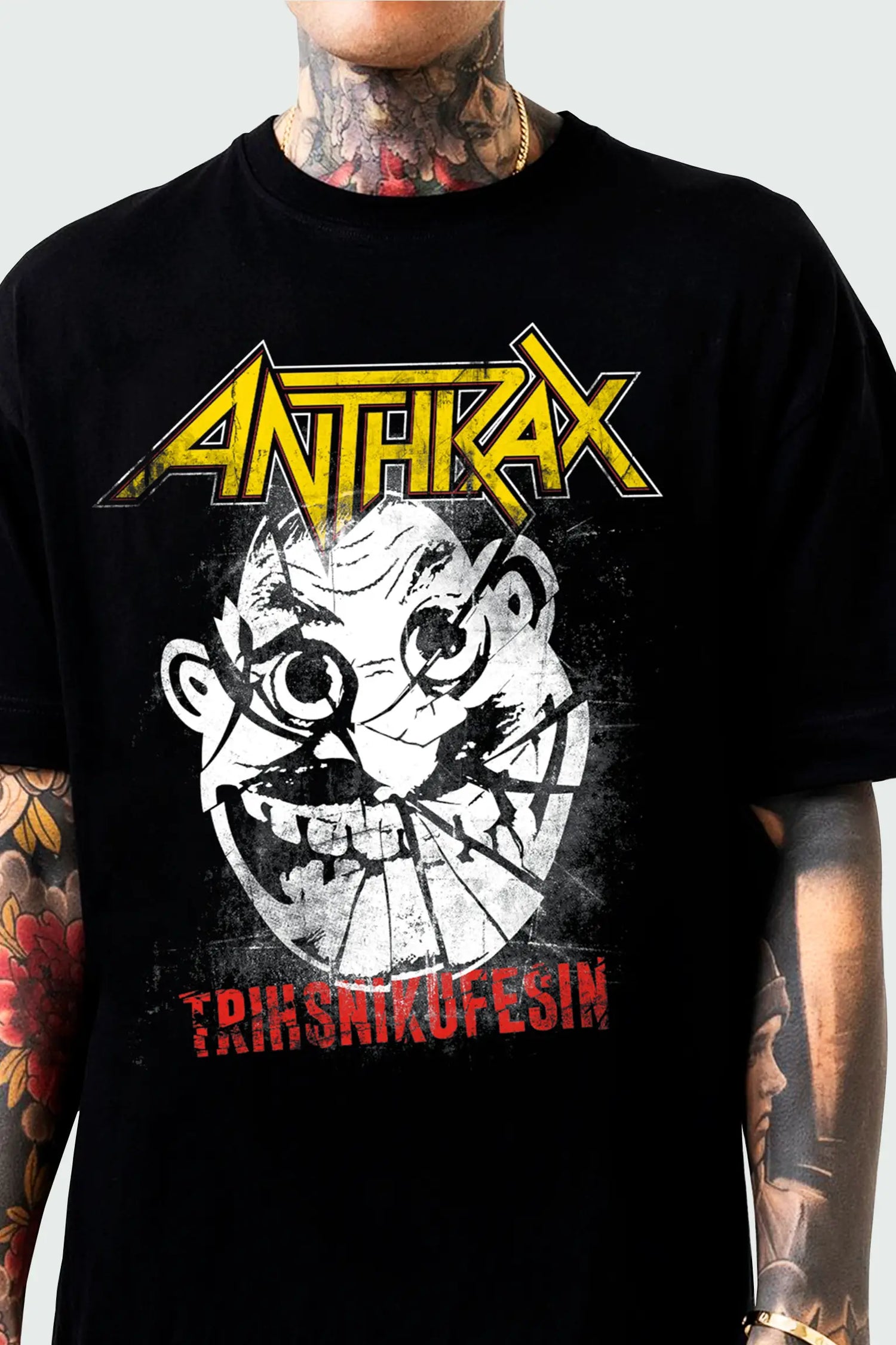 Camiseta Manga Curta Anthrax Trihsnikufesin