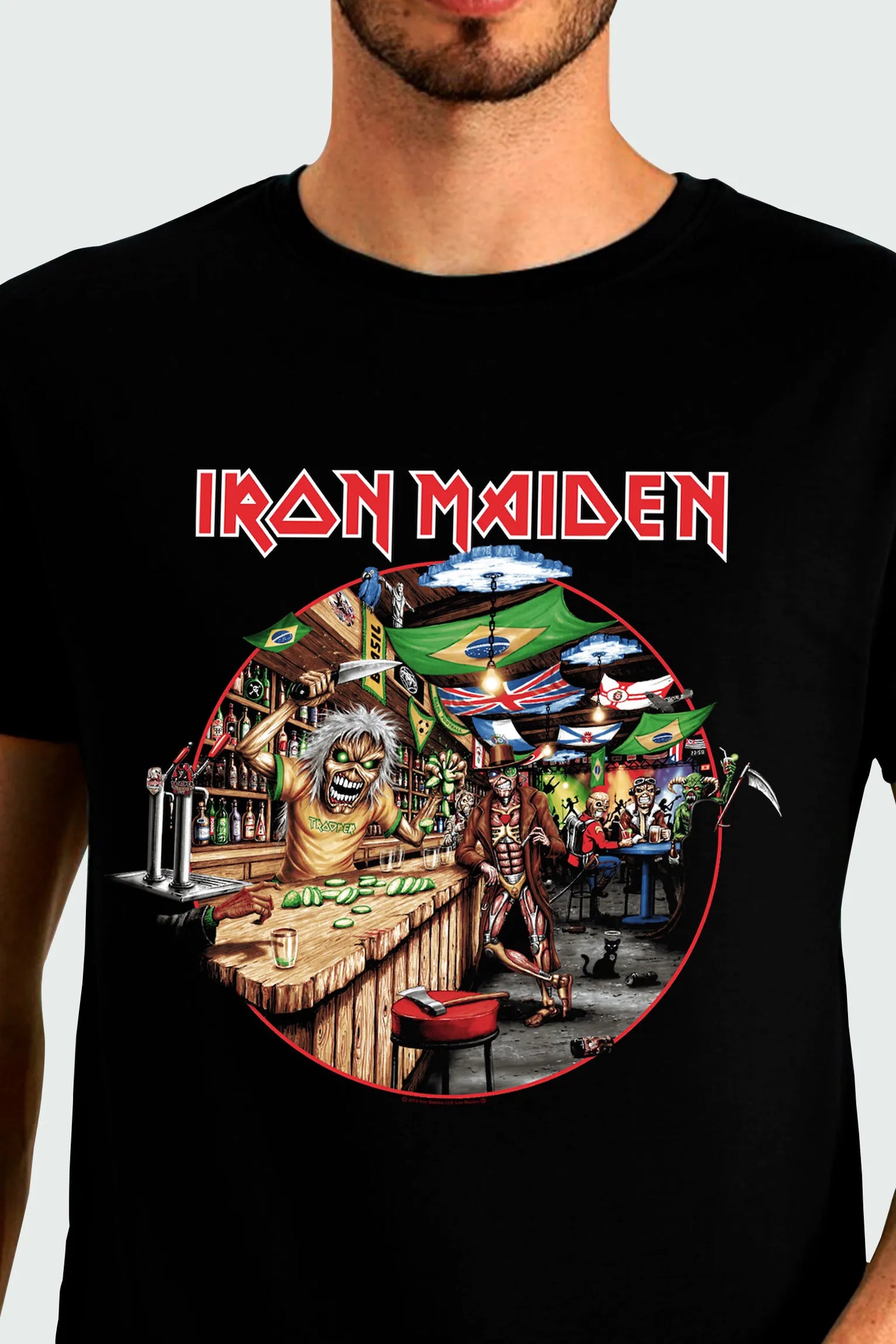 Camiseta Manga Curta Iron Maiden Brasil