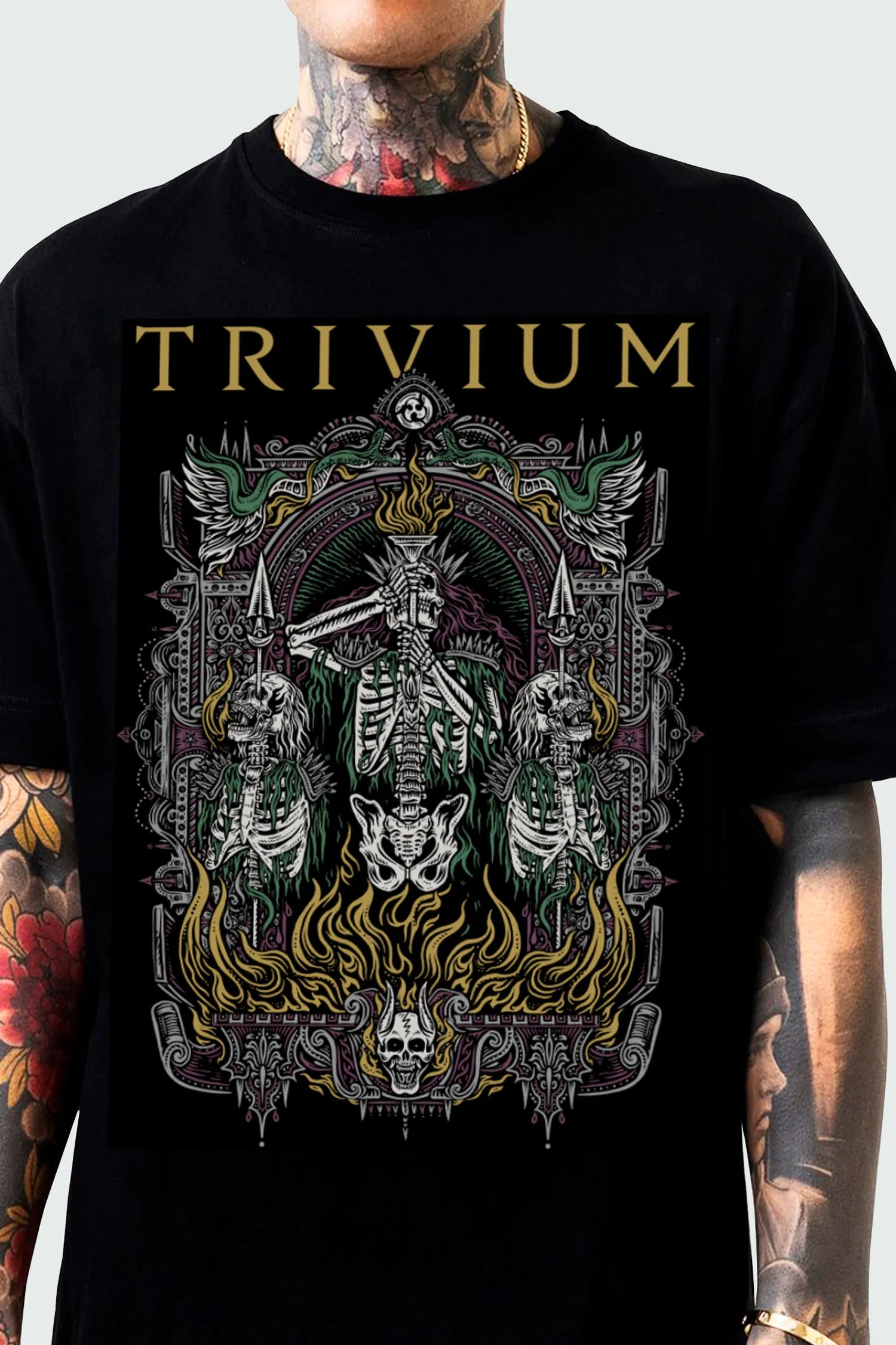 Camiseta Manga Curta Trivium Skelly Frame