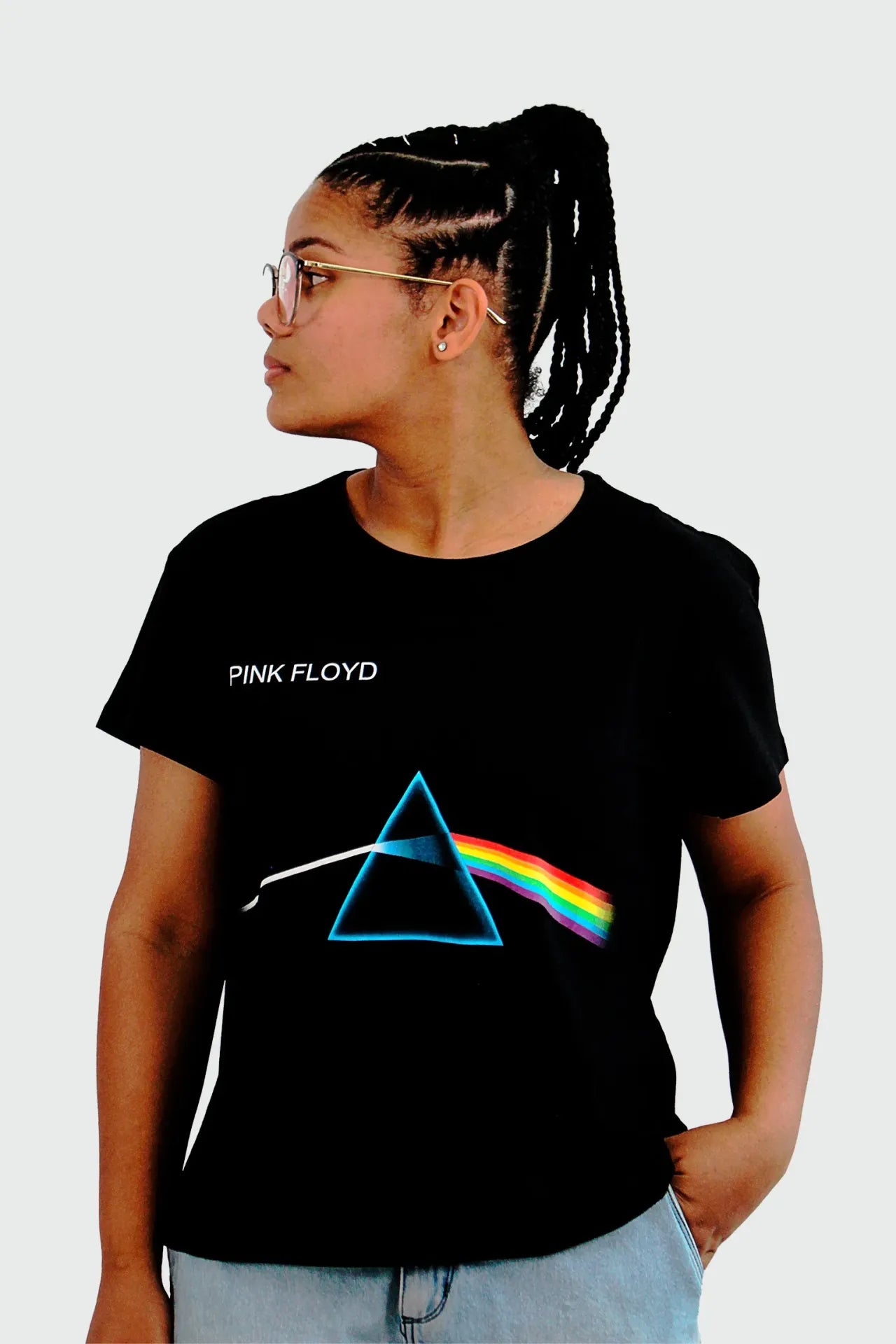 Camiseta Manga Curta Feminina Pink Floyd The Dark Side