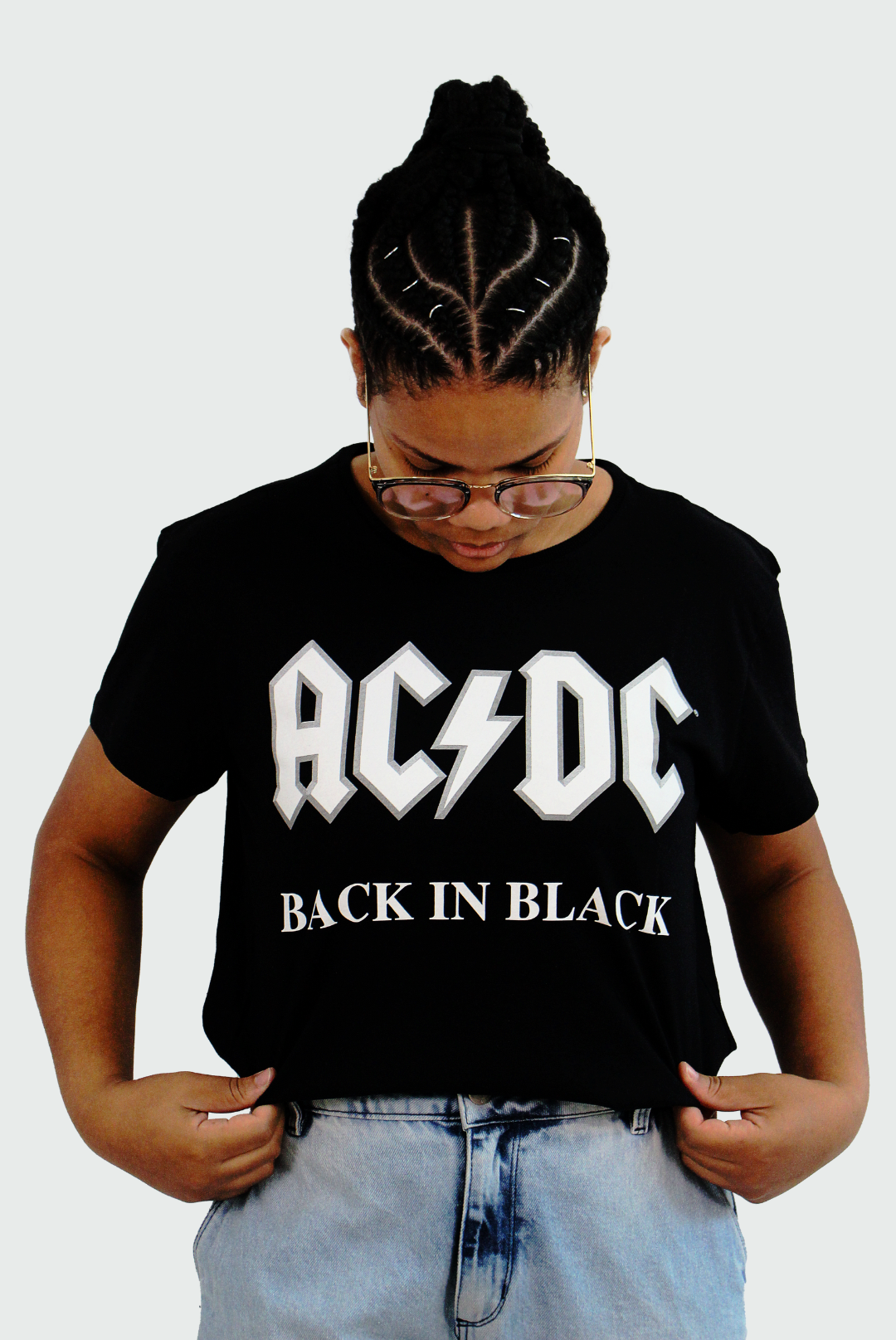 Camiseta Manga Curta Feminina AC/DC Back In Black