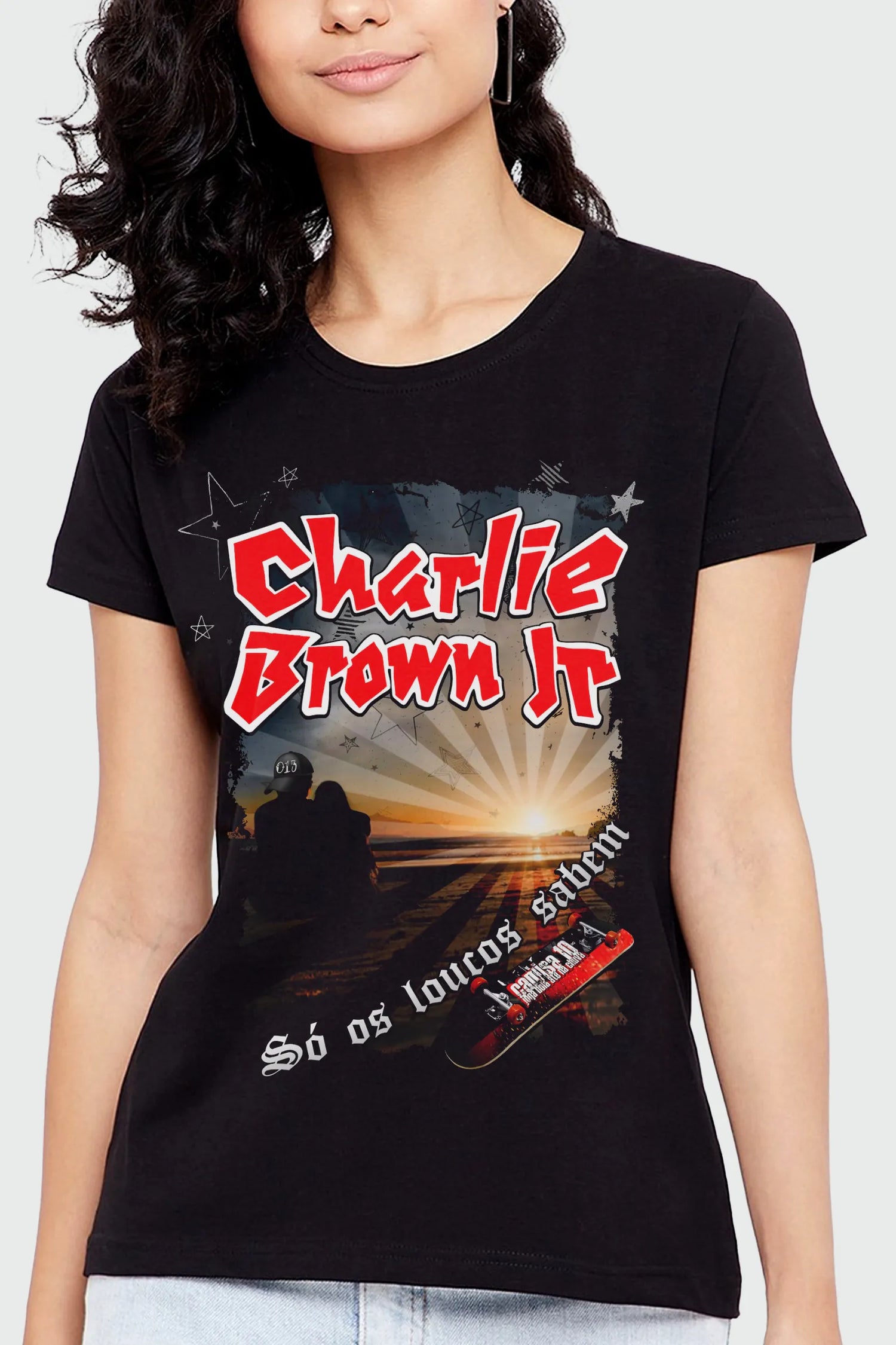 Baby Look Charlie Brown Jr. Só os Loucos Sabem