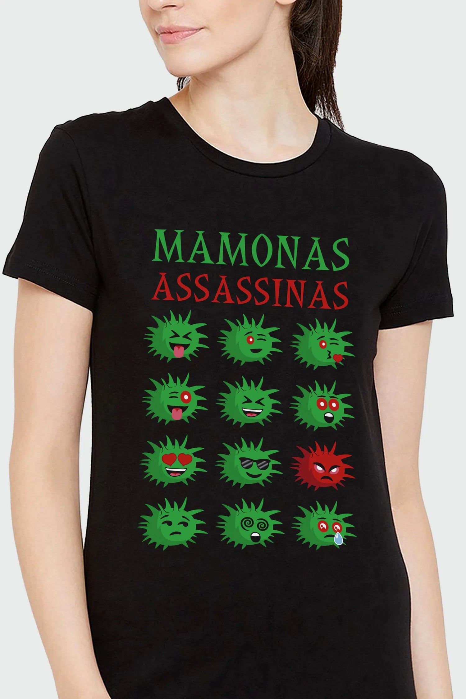 Camiseta Manga Curta Feminina Mamonas Assassinas Emojis