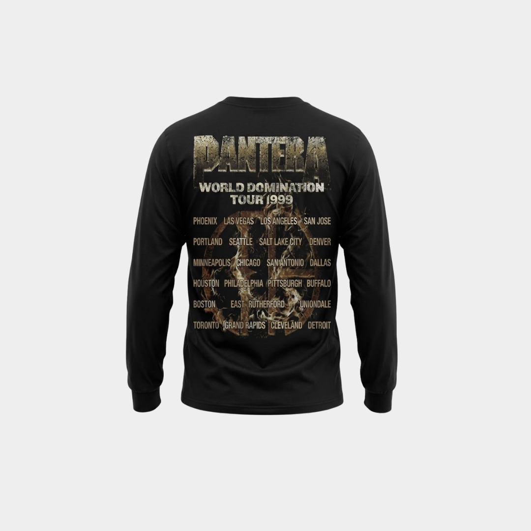 Camiseta Manga Longa Pantera World Domination Tour 1999