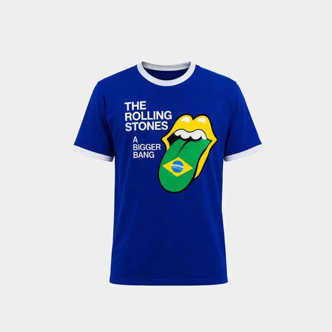 Camiseta Ringer The Rolling Stones A Bigger Bang Copacabana Azul
