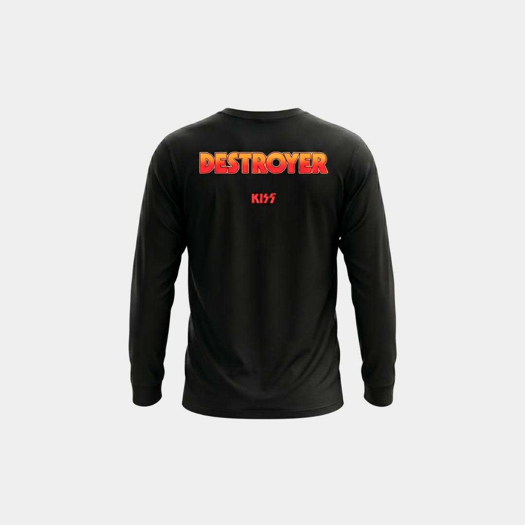 Camiseta Manga Longa KISS Destroyer Preta
