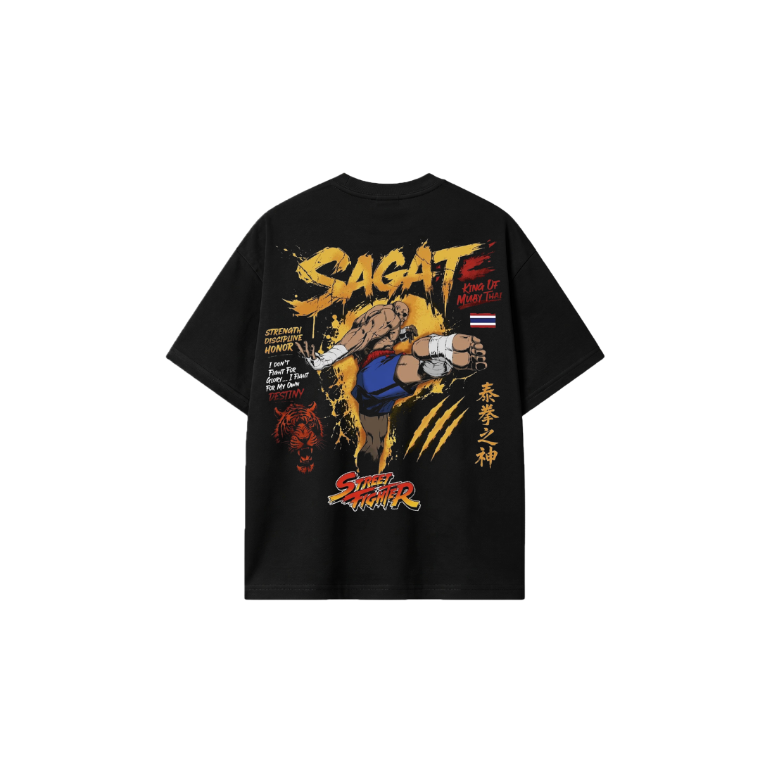 Camiseta Oversized Street Fighter Sagat